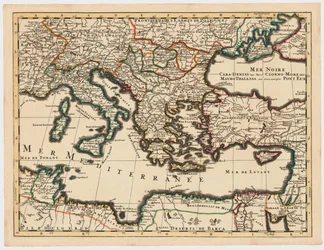 Imperio Otomano en 1696 por Jaillot (el Mar Mediterráneo en alta definición)